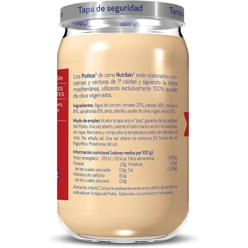Nutriben Potito Boeuf Potito Pommes de terre et carottes 6x235g