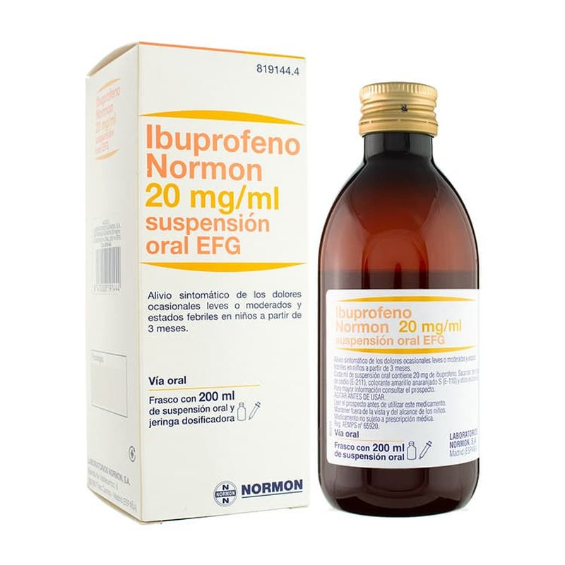 Normon Ibuprofen 20 Mg/Ml Suspension orale, 1 flacon de 200 ml