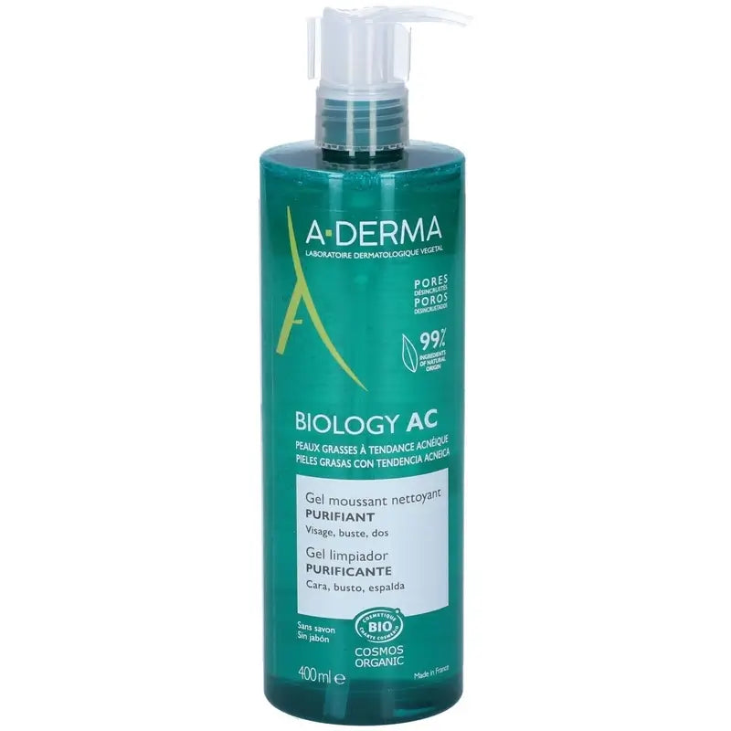 A-Derma Biology Ac Gel nettoyant moussant purifiant, 400 ml
