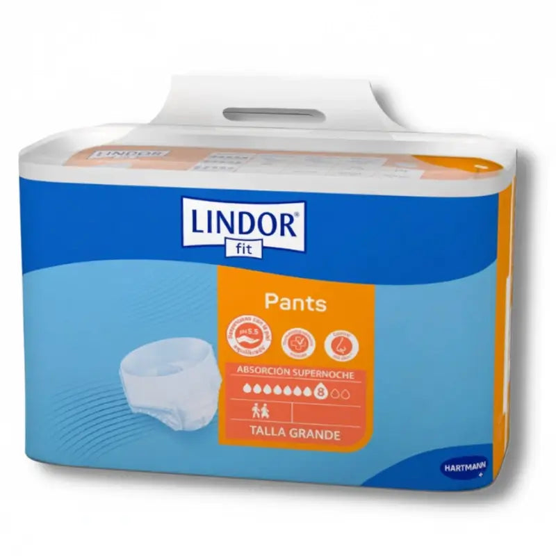 Lindor Fit Pants Super Night Panty Taille L, 80 pcs.