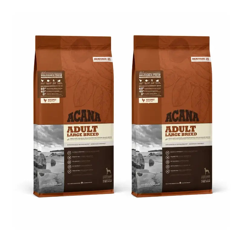 Acana Canine Adult Heritage Large Breed 17Kg nourriture pour chien 2-pack