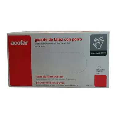Acofar Latex Powdered Glove Size S 100 units