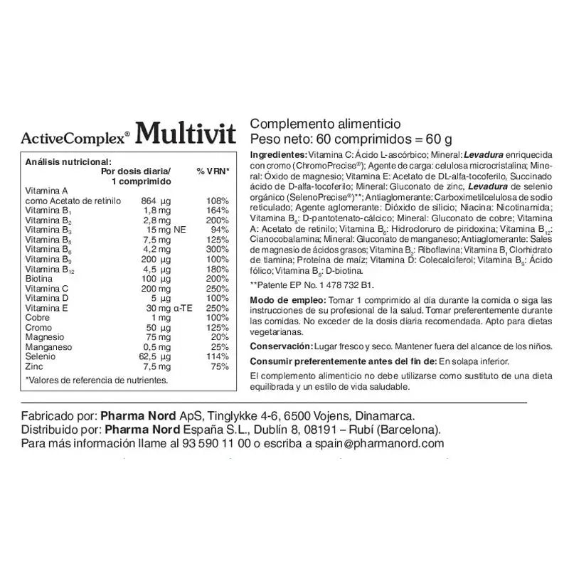 ActiveComplex® Multivit 60 Comprimés