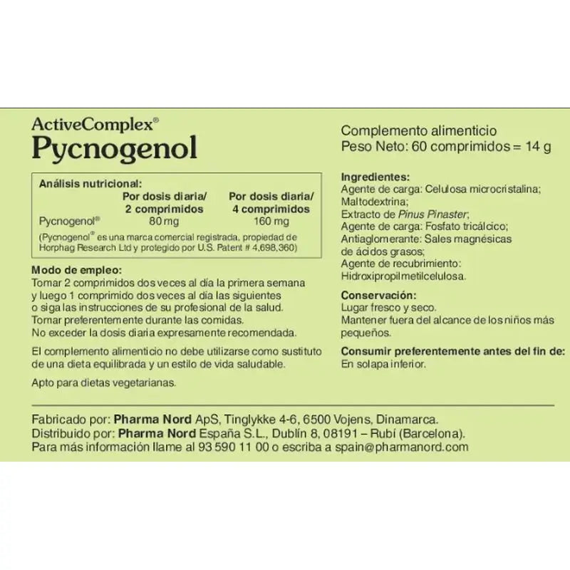 Activecomplex Pycnogenol 60 comprimés