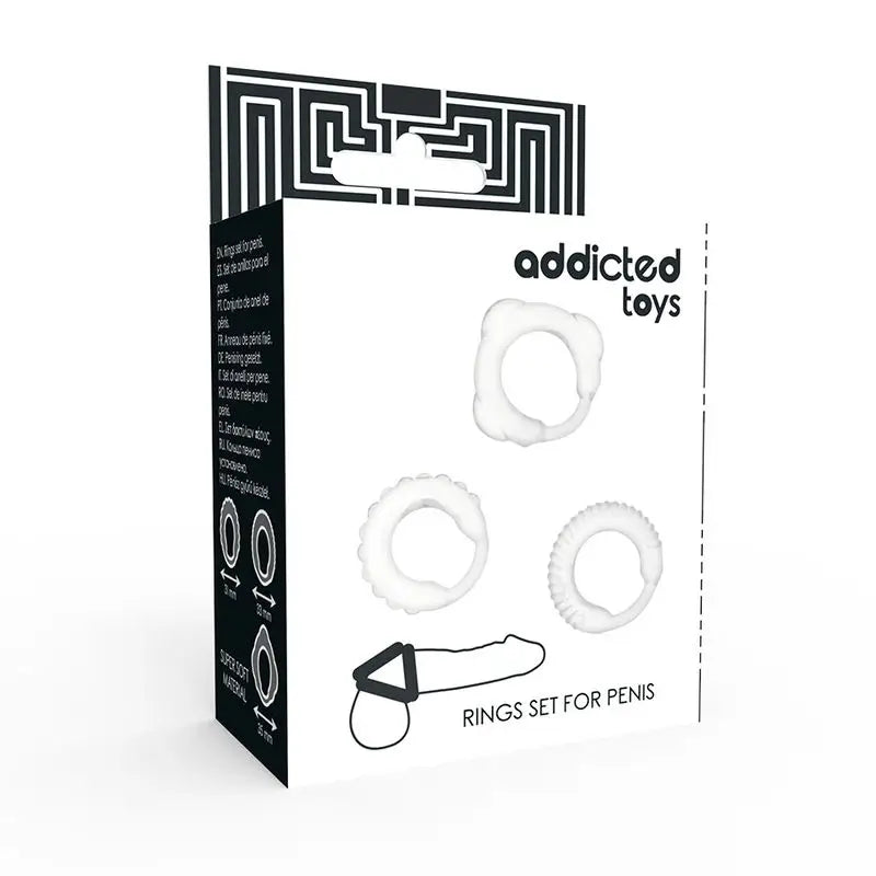Addicted Toys Set 3 Penis Rings Clear