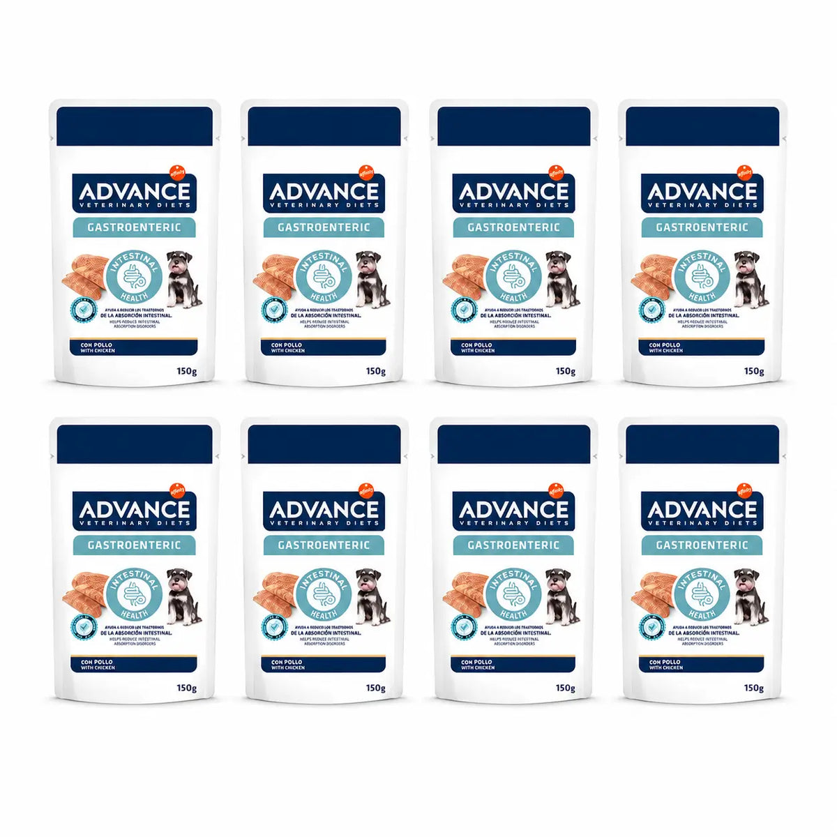 Advance Nourriture humide favorisant la santé intestinale pour chiens de petite taille, portions individuelles, 8 x 150 g