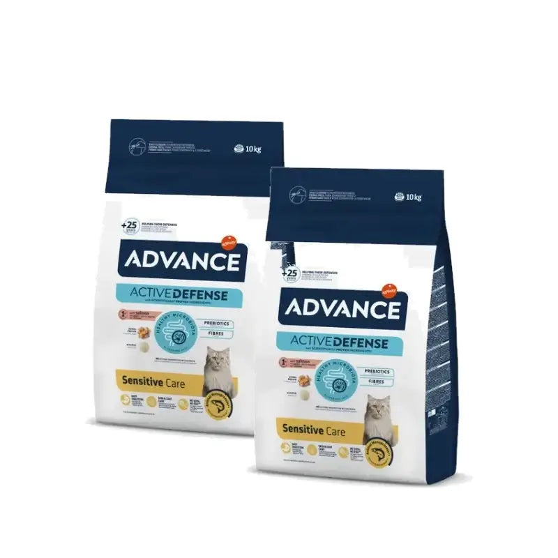 Advance Feline Adult Sensitive Saumon et Riz, lot de 2 x 10 kg, croquettes pour chats