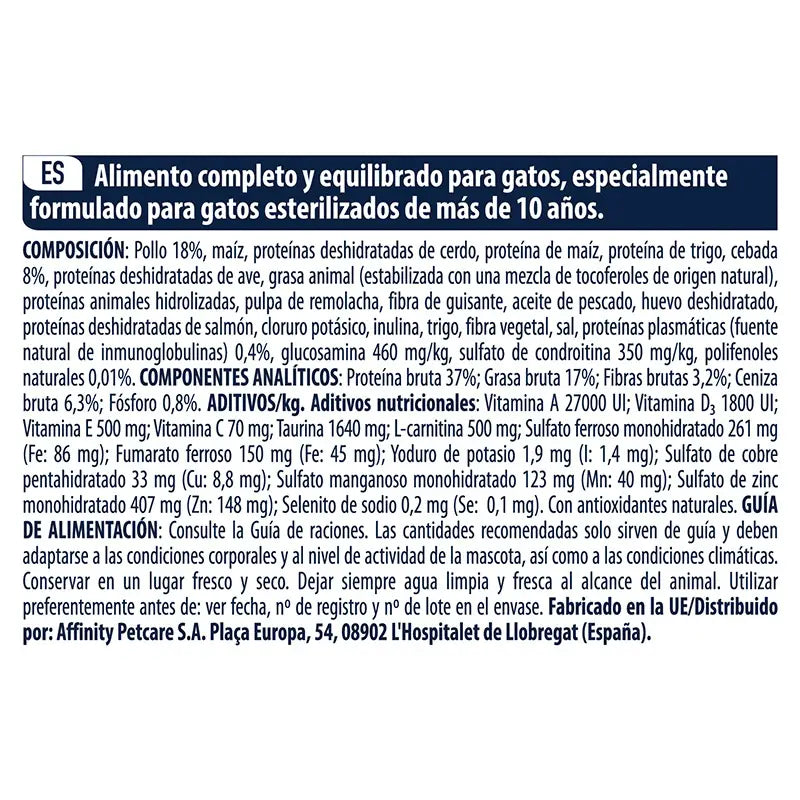 Advance Feline Senior+10 Sterilised. Poulet 1,5Kg, croquettes pour chat