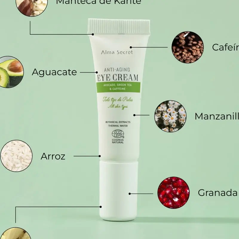 Alma Secret Tube contour des yeux anti-âge Avocat, thé vert et caféine