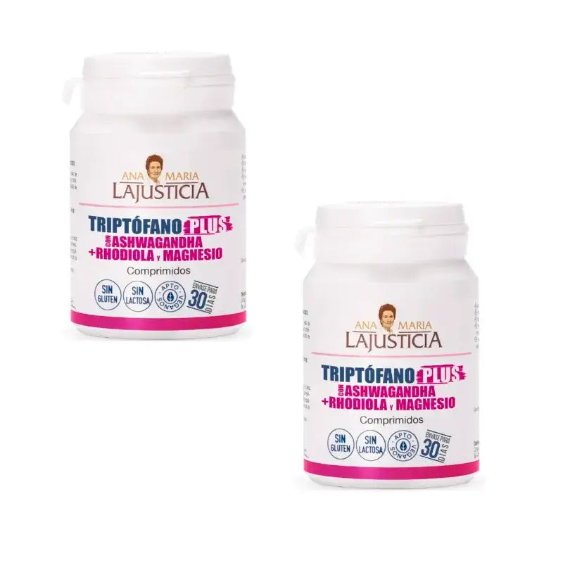 Ana Maria Lajusticia Tryptophan Plus avec Ashwagandha + Rhodiola et Magnésium, 2x60 comprimés