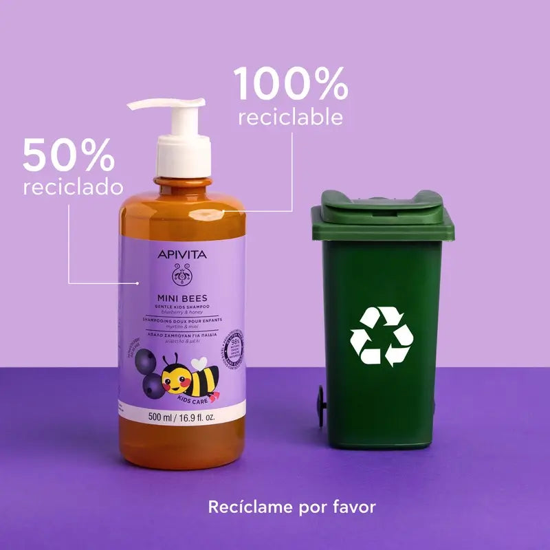 Shampooing doux pour enfants Apivita avec canneberge et miel, 500 ml