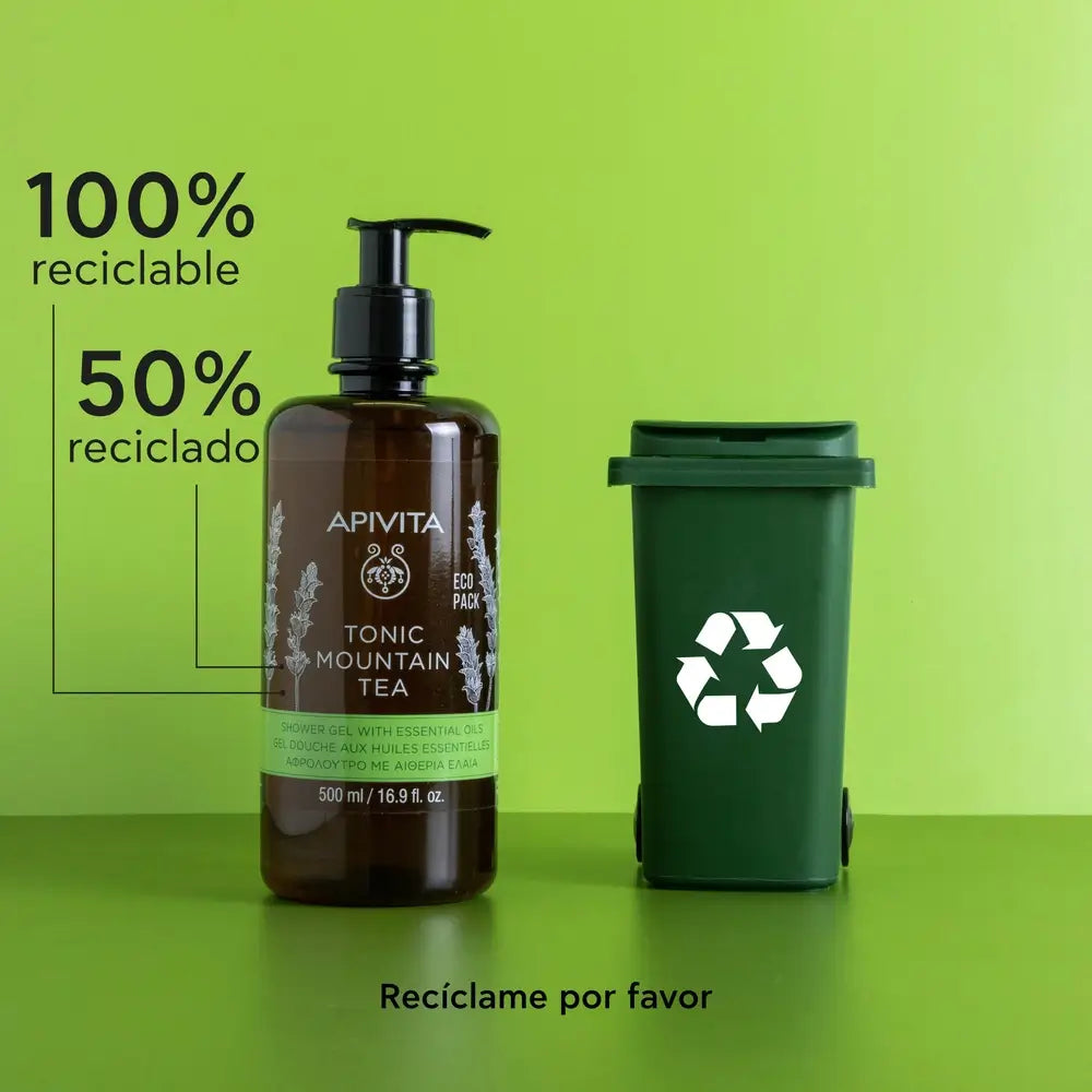 APIVITA Gel de bain tonique au thé des montagnes 500 ml