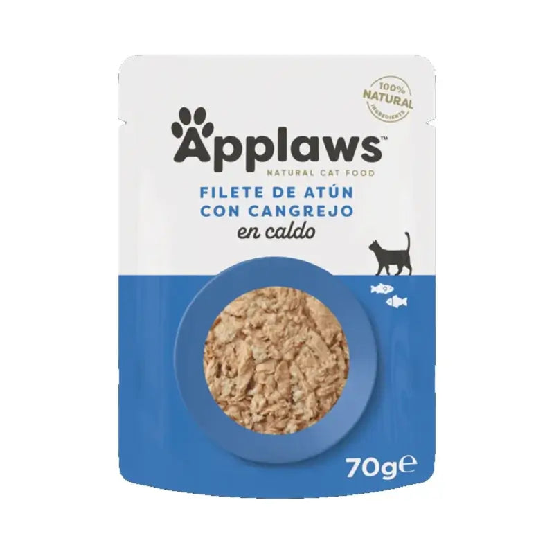Applaws Cat : Thon et crabe en bouillon, 12 x 70 g