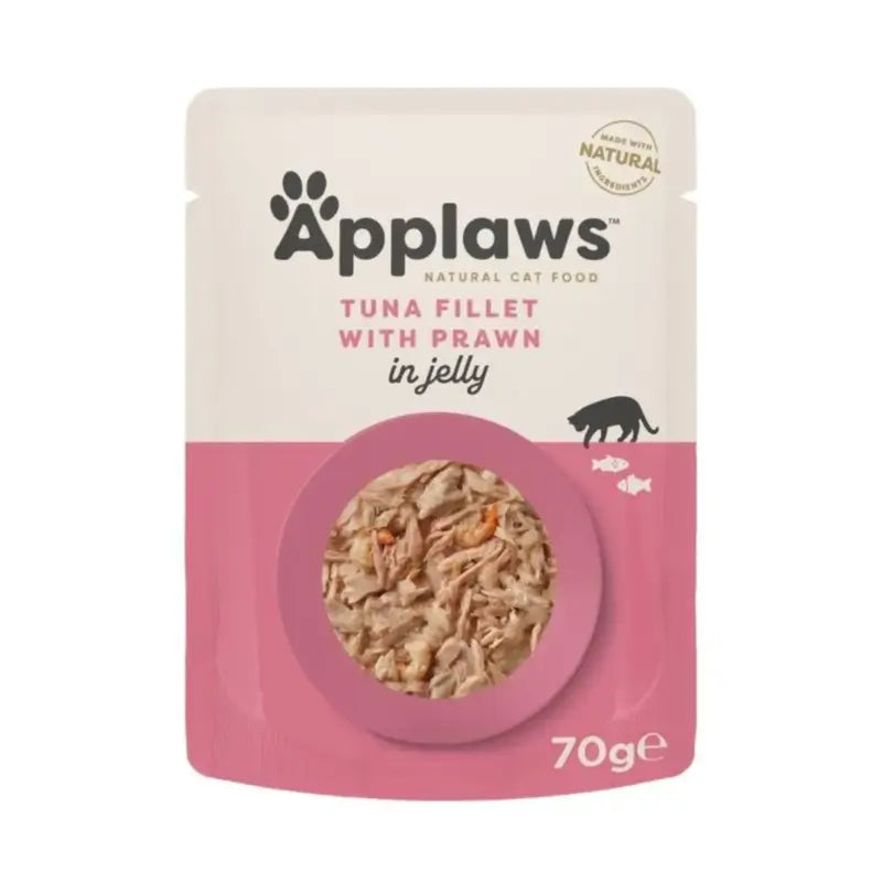 Applaws Cat : gelée au thon et aux crevettes, 16 x 70 g