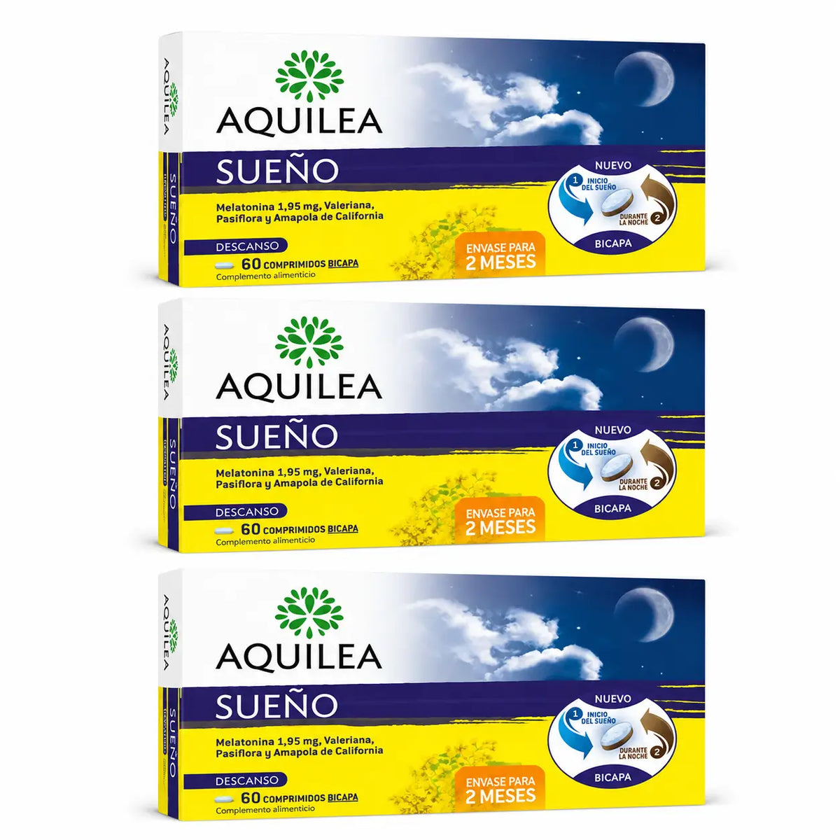 Aquilea Sueño, 60 comprimés bicouche, lot de 3