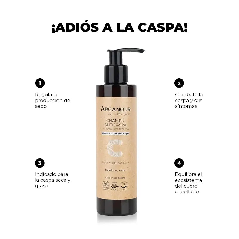 Arganour Capillaire Shampooing anti-pelliculaire sans sulfate, 200 Ml