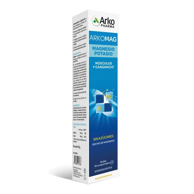 Arkopharma Arkomag Magnésium Potassium, 18 comprimés effervescents