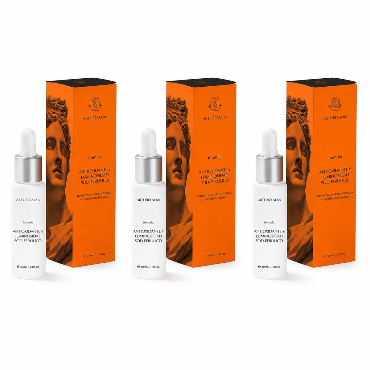 Arturo Alba Formule Antioxydante et Éclat au Sod-Férulique 30 ml, lot de 3
