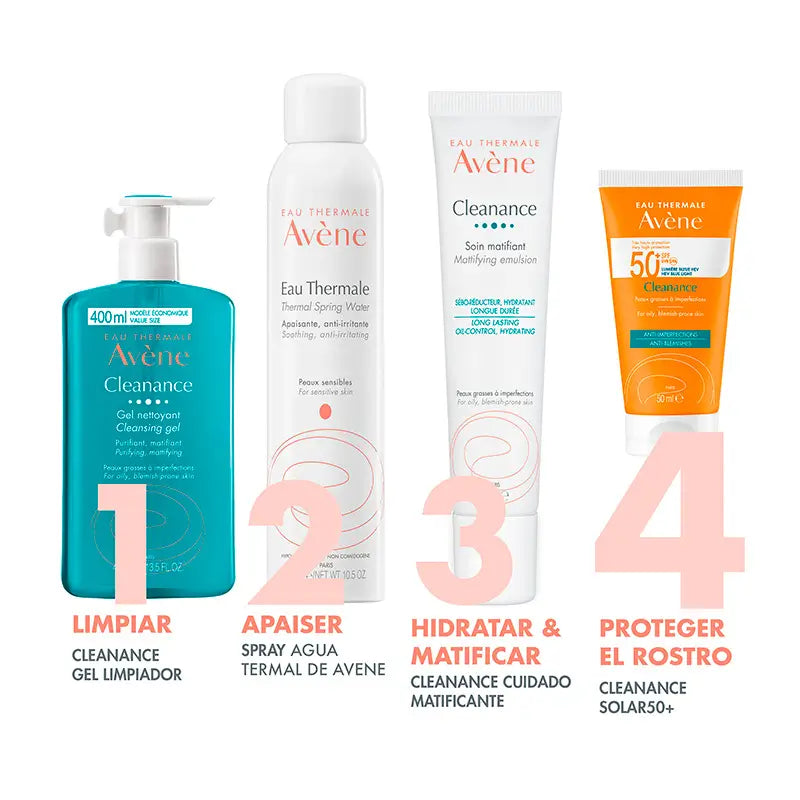 Avène Cleanance Solar SPF 50+, peaux grasses, 50 ml
