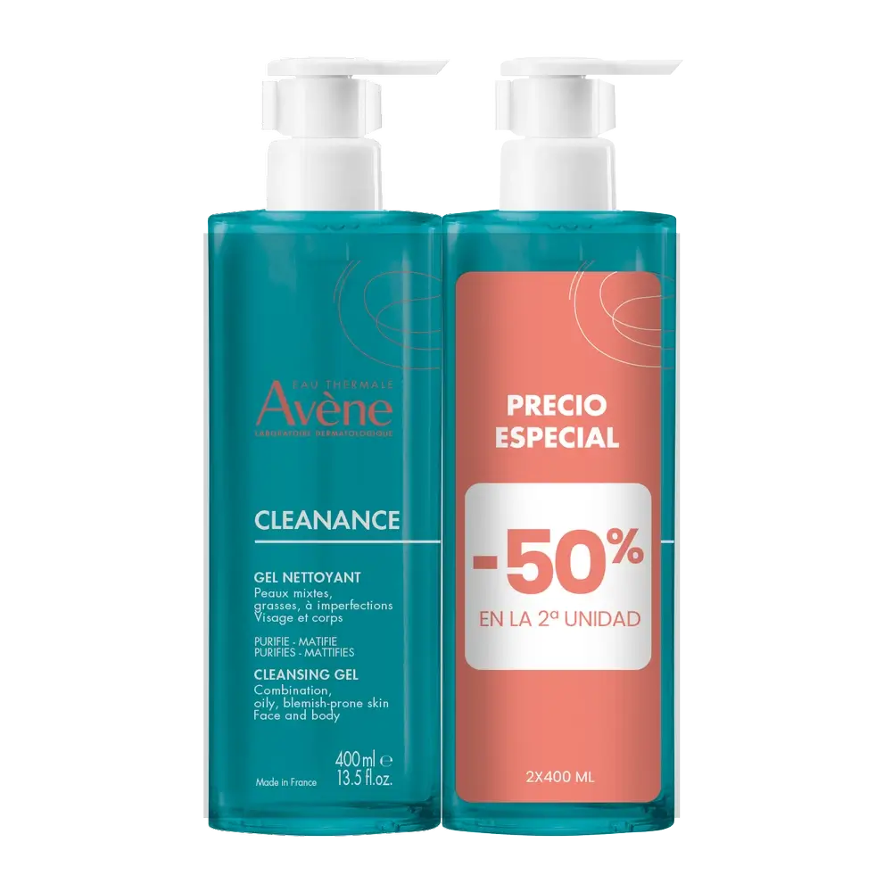 Avène Eau Thermale Cleanance Gel Nettoyant 2 X 400 Ml