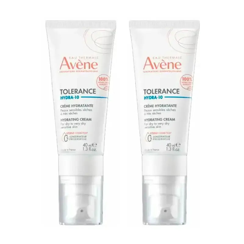 Avène Tolerance Hydra-10 Crème Hydratante, Pack 2 x 40 ml