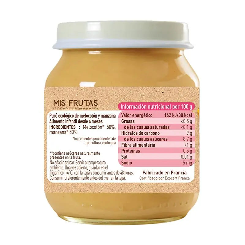 Babybio Pêche-Pomme, 130 g