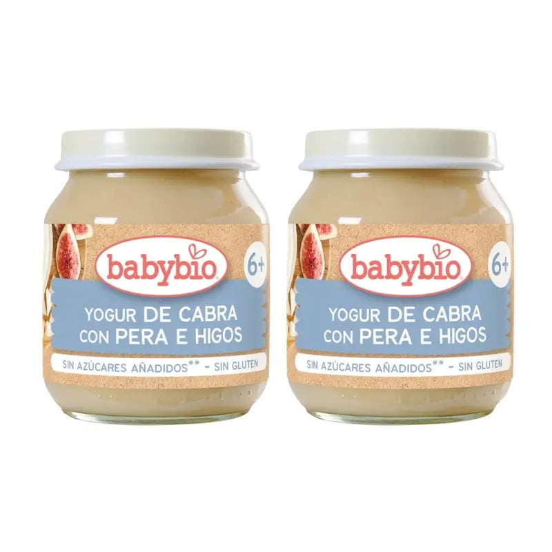 Babybio Yoghourt de chèvre au babeurre et aux figues, paquet de 2 x 130 g