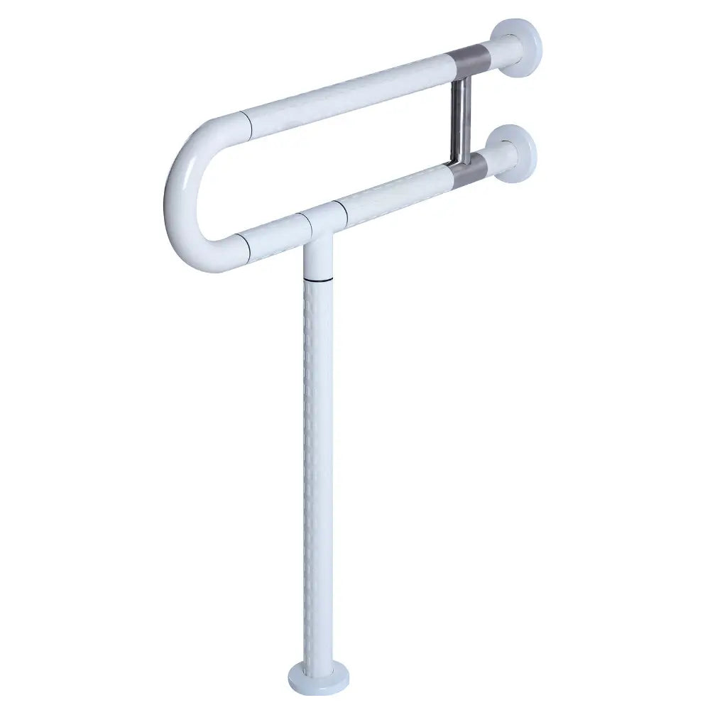 barre en acier inoxydable avec pied, blanche