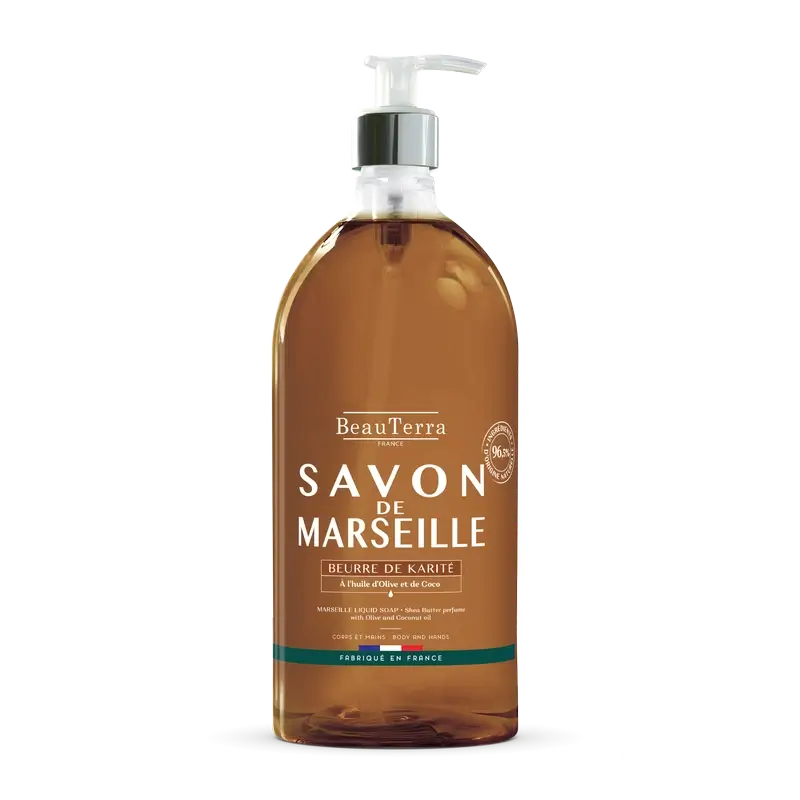 Beauterra Savon de Marseille au beurre de karité, 1000 ml