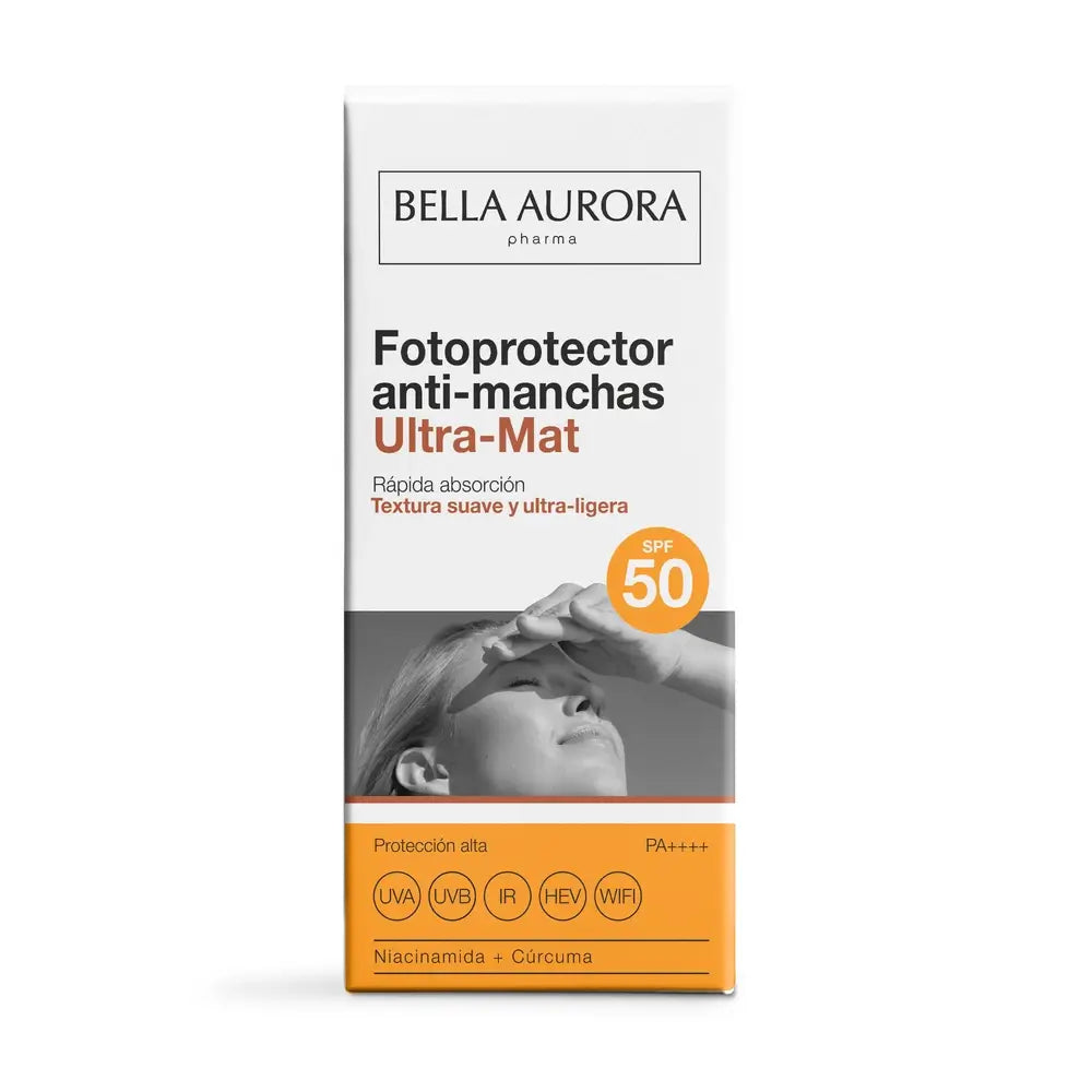 Crème solaire anti-imperfections Bella Aurora Ultra-Mat, 50 ml.