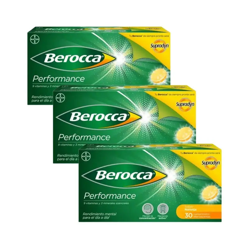 Berocca Performance Orange, 3X30 Comprimés Effervescents