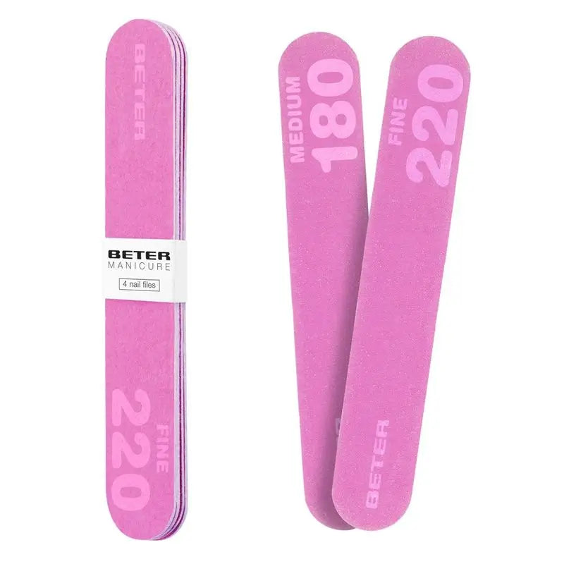 Lot de 4 limes à ongles Beter Pack, fibre de verre, grain 180/220