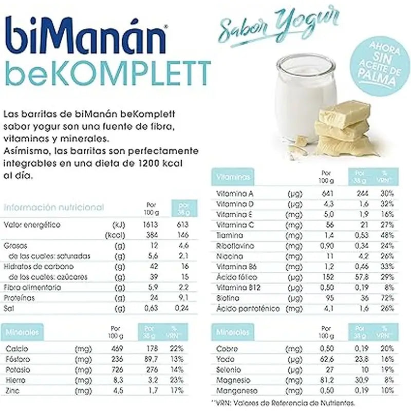 biManán Bekomplett Chocolat au lait Goût yaourt 6 pièces