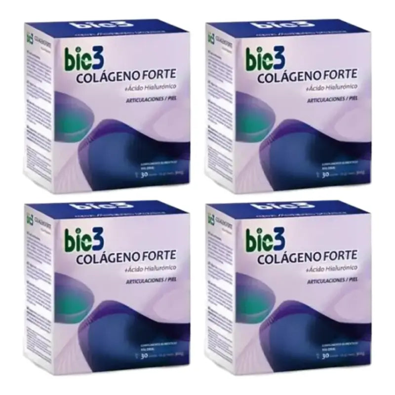 Bio 3 Collagène + Acide hyaluronique + Magnésium Forte, 4 x 30 sachets