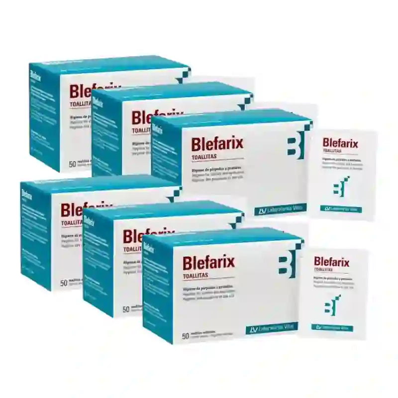 Blefarix Wipes 50 Sachets, paquet de 6