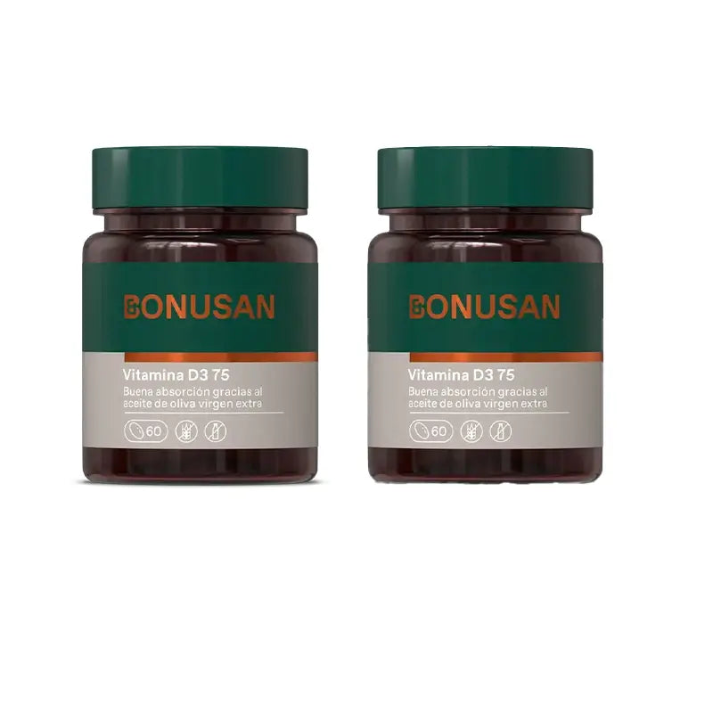 Bonusan Vitamine D3 Forte 75 , 2X60 perles