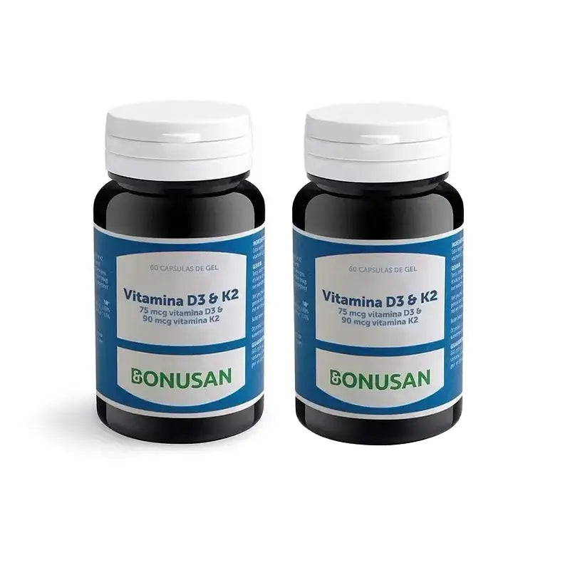 Bonusan Vitamine D3 & K2 , 2X60 Capsules