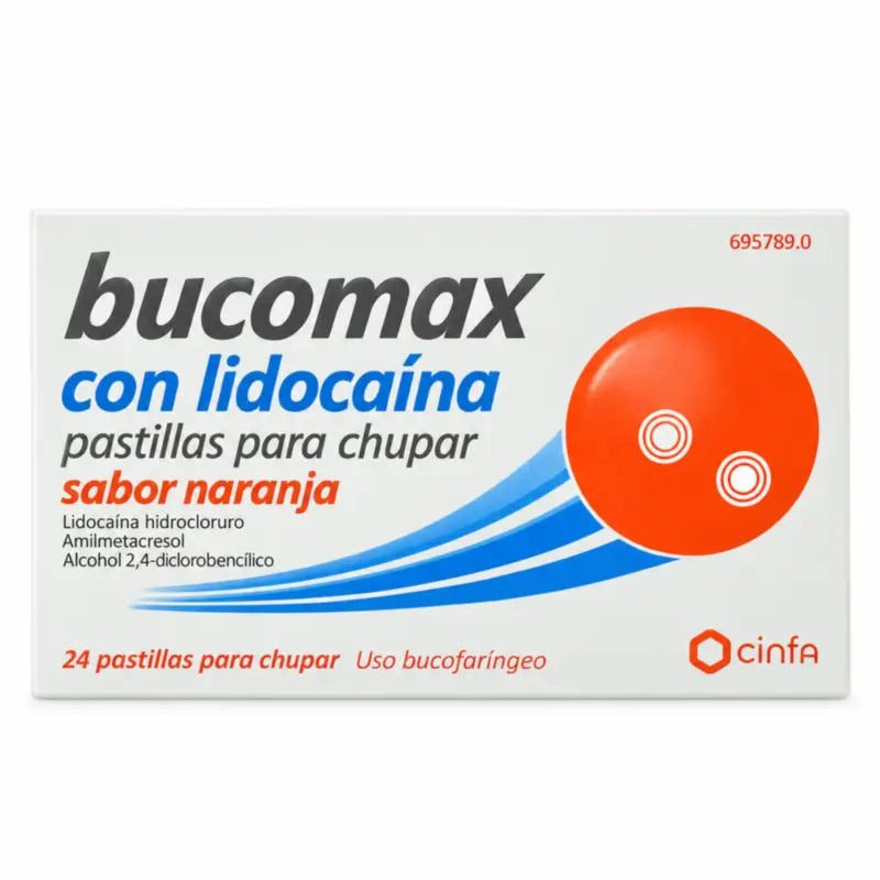 Bucomax Lidocaine Orange Flavour 24 pastilles