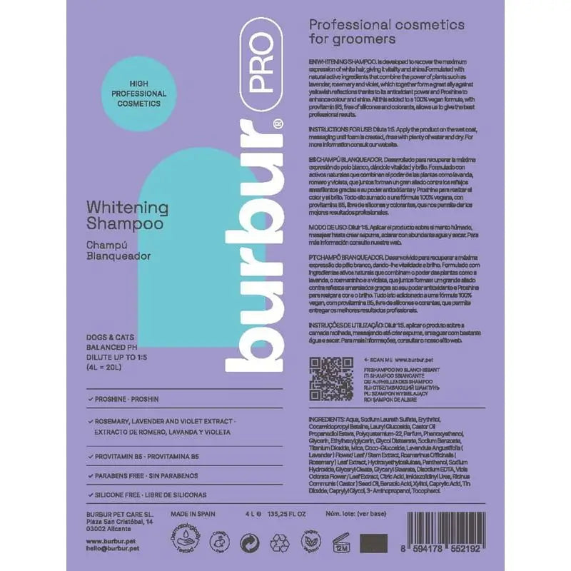 Burbur Pro Whitening Shampoo 1000Ml
