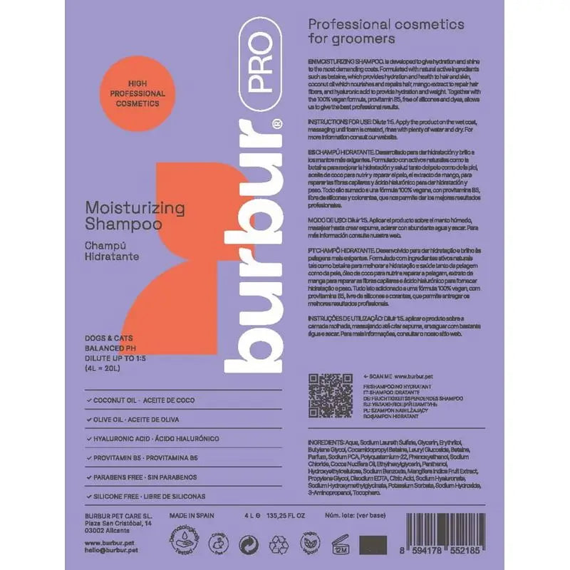 Burbur Pro Shampooing Hydratant 1000Ml