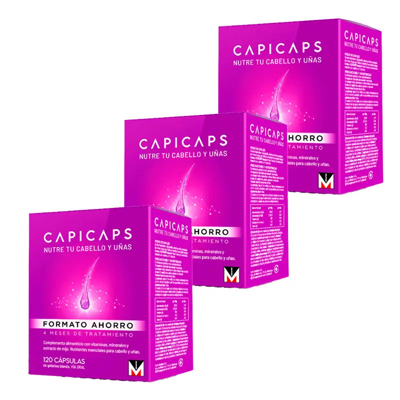 Capicaps Triplo cheveux et ongles, 3 x 120 gélules