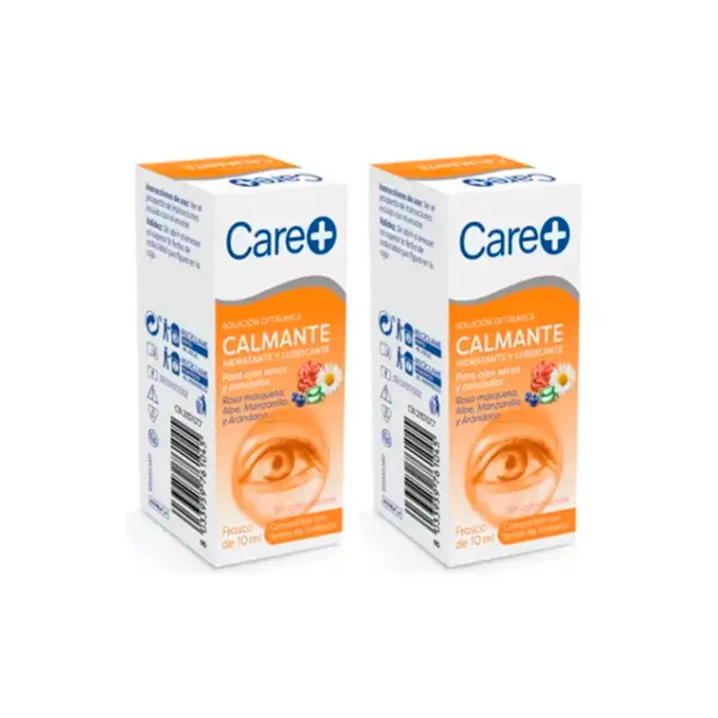 Care+ Gouttes oculaires apaisantes pour les yeux irrités, paquet de 2 x 10 ml