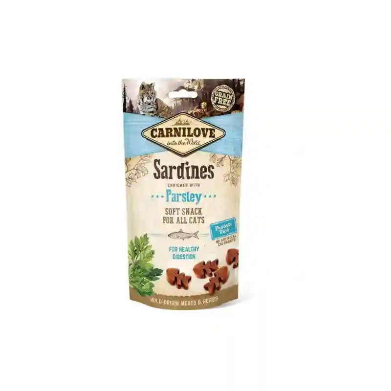 Carnilove Snack Semi-moist Snack Filet de Sardine avec Persil Pour Chats, 50 g