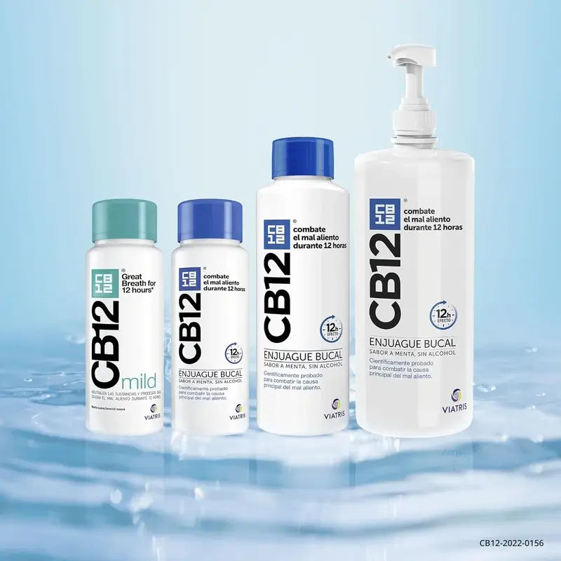 CB12 Bain de bouche à la menthe Bain de bouche contre l'halitose aromatisé à la menthe, 1000 ml