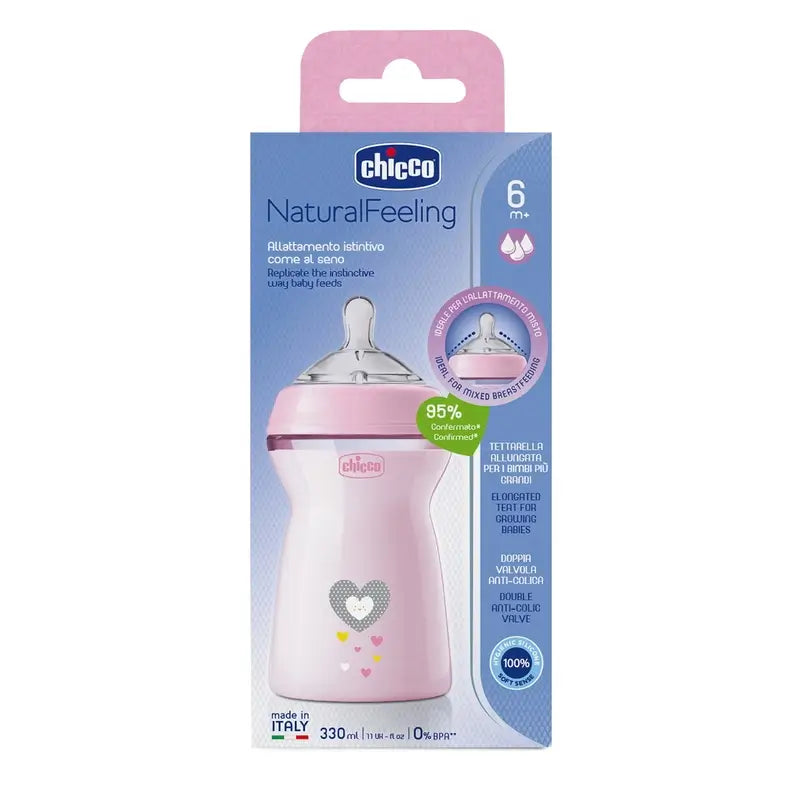 Biberon Chicco Naturalfeeling Pink Rapid Flow 330Ml 6 M+
