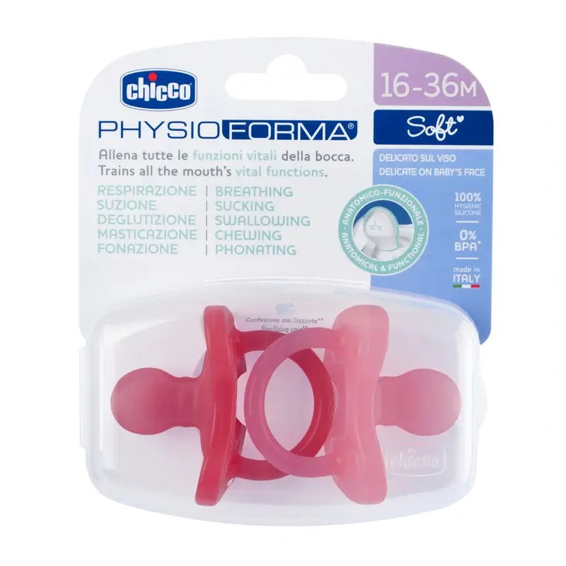 Chicco Physioforma Soft Soother Pink 16-36M 2 unités