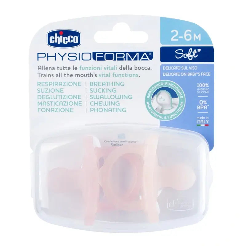 Chicco Physioforma Soft Soother Pink 2-6M 2 Units