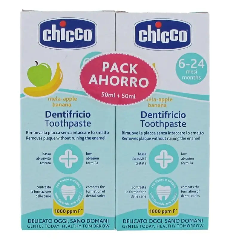 Dentifrice Chicco Bipack Banane / Pomme