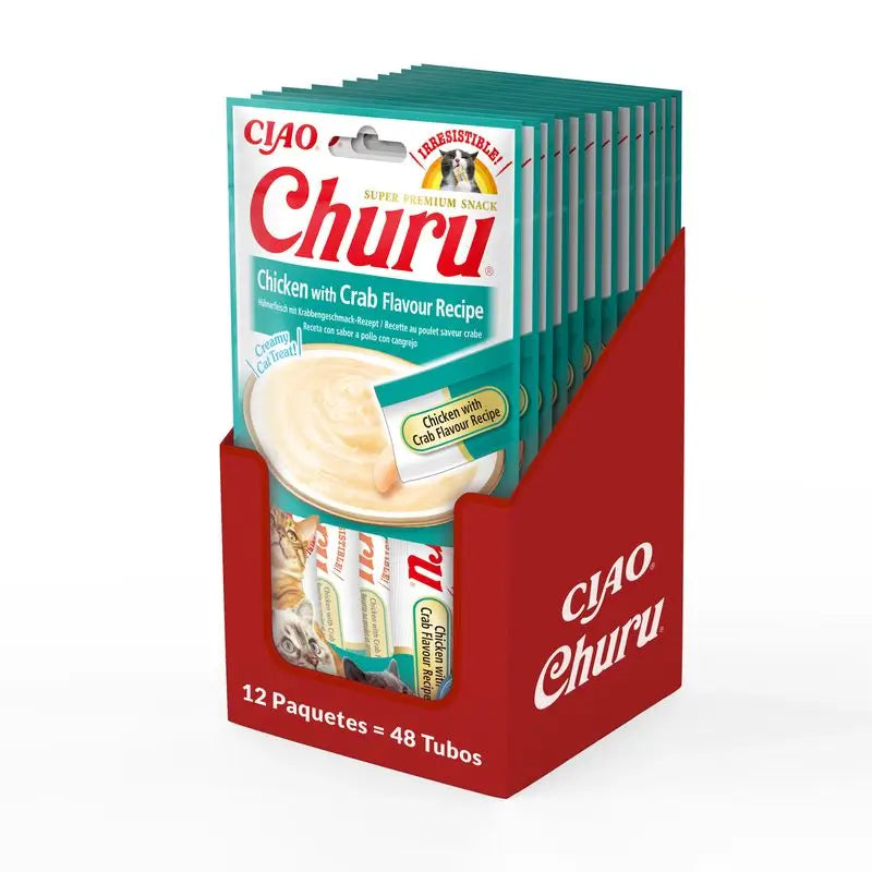 Churu Cat Poulet au crabe Recette Display 12X56Gr