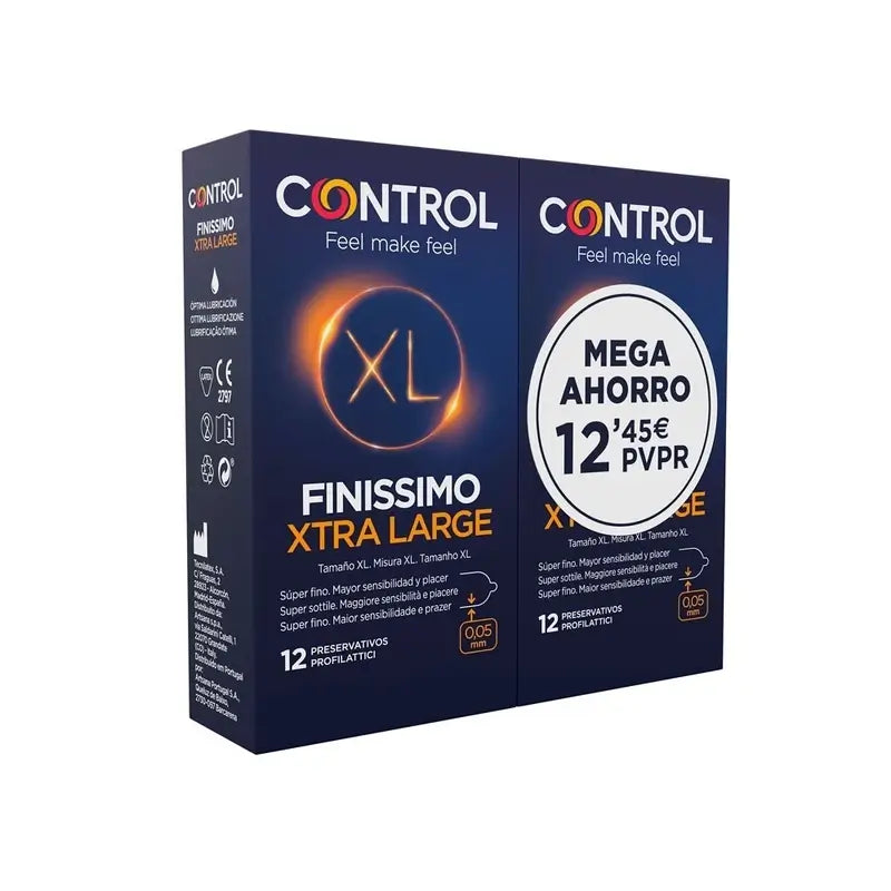 Control Finissimo XL Préservatifs Saving Pack, 12x2 Unités